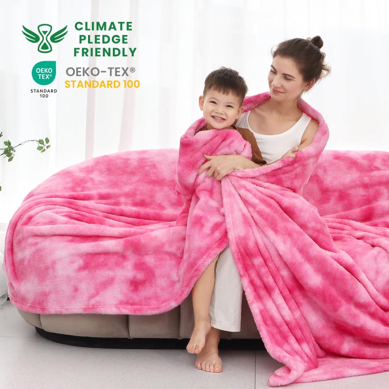 obinsm Warm Blanket Pink Soft Fleece Blankets Throw Blankets for Bed - Image 2